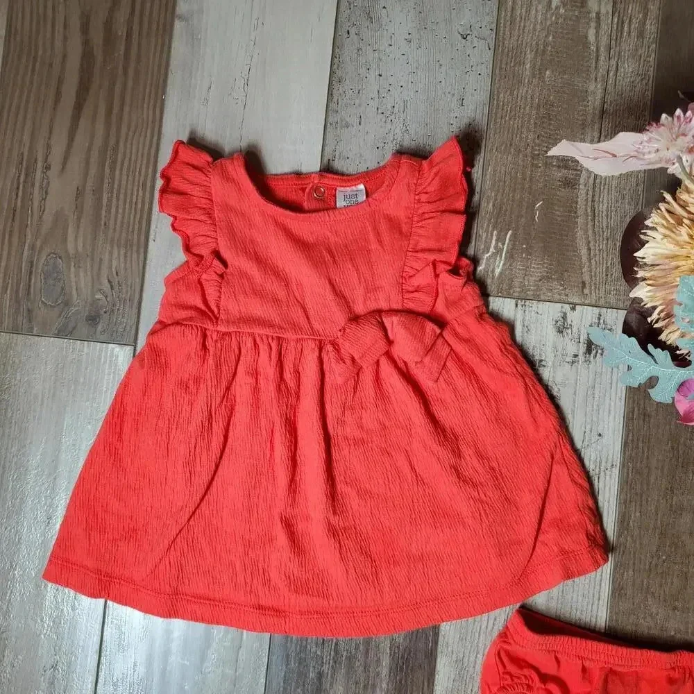 2pc Red Just One You made by Carter's Size 6m Gauze Baby Girl Outfit